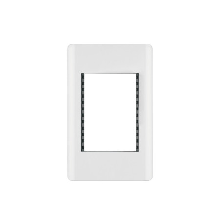PPTR-LB Placa blanca de 1 ventana 3 módulos, línea Lisboa, Volteck