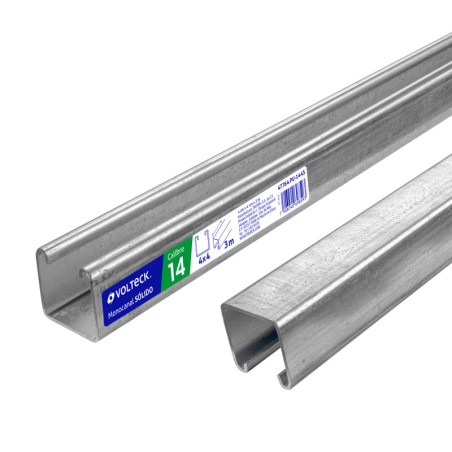PU-144S Perfil unical sólido de 3 m, 4 x 4 cm, calibre 14, Volteck