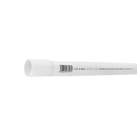 PVC-105 Tubo de 3 m de PVC de 1-1/2' hidráulico RD 26, Foset