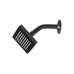 R-403M Regadera cuadrada 4' acabado negro mate con brazo, Foset