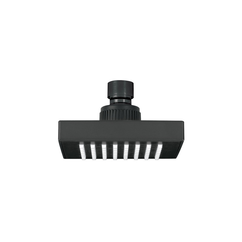R-403SM Regadera cuadrada ABS 4' acabado negro mate sin brazo, Foset