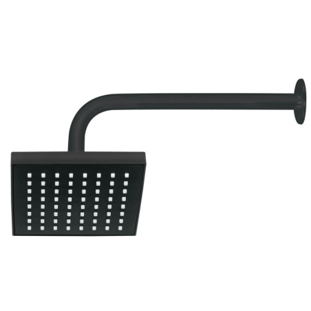 R-404M Regadera cuadrada 6' acabado negro mate con brazo, Foset