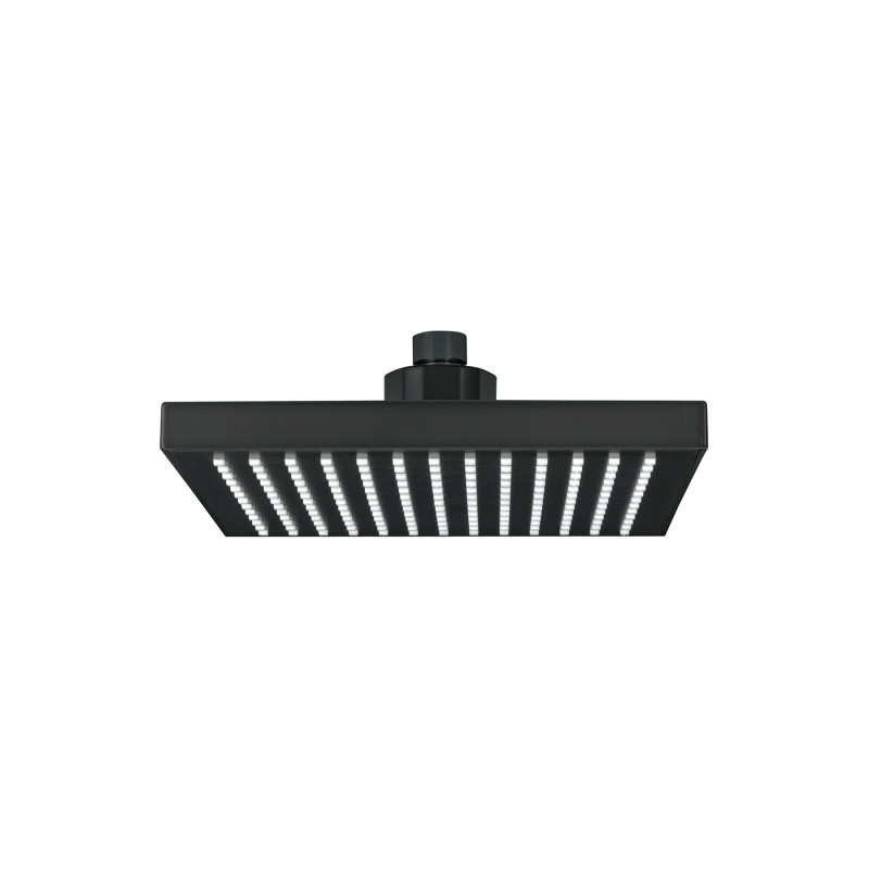 R-405SM Regadera cuadrada ABS 8' acabado negro mate sin brazo, Foset