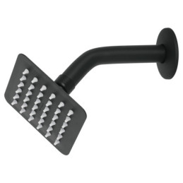 R-413M Regadera cuadrada 4', acero inox, con brazo, negro, Túbig