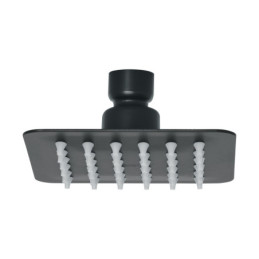 R-413SM Regadera cuadrada 4', acero inox, sin brazo, negro, Tubig