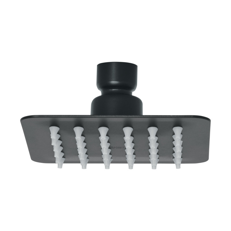 R-413SM Regadera cuadrada 4', acero inox, sin brazo, negro, Tubig