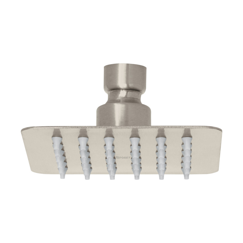R-413SN Regadera cuadrada 4', acero inox, sin brazo, satín, Túbig