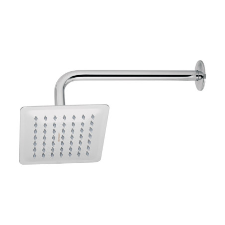 R-414 Regadera cuadrada 6', acero inox, con brazo, cromo, Túbig