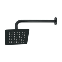 R-414M Regadera cuadrada 6', acero inox, con brazo, negro, Túbig