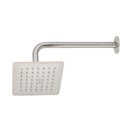 R-414N Regadera cuadrada 6', acero inox, con brazo, satín, Túbig