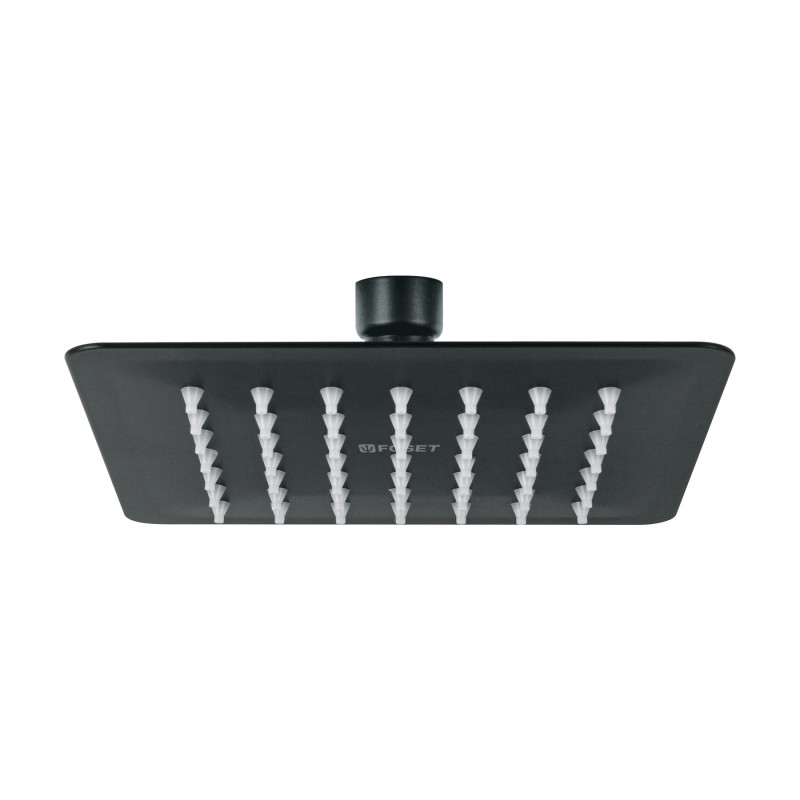R-414SM Regadera cuadrada 6', acero inox, sin brazo, negro, Túbig