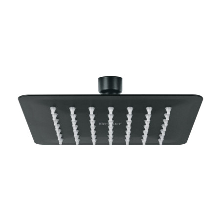 R-414SM Regadera cuadrada 6', acero inox, sin brazo, negro, Túbig