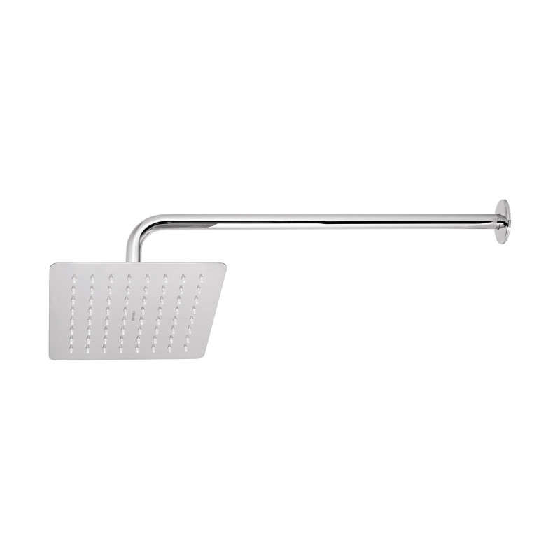 R-415 Regadera cuadrada 8', acero inox, con brazo, cromo, Túbig