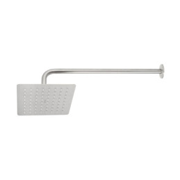 R-415N Regadera cuadrada 8', acero inox, con brazo, satín, Túbig