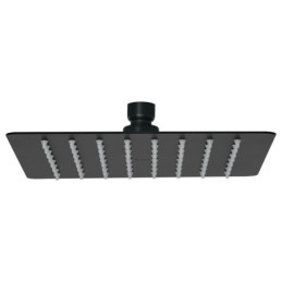 R-415SM Regadera cuadrada 8', acero inox, sin brazo, negro, Túbig