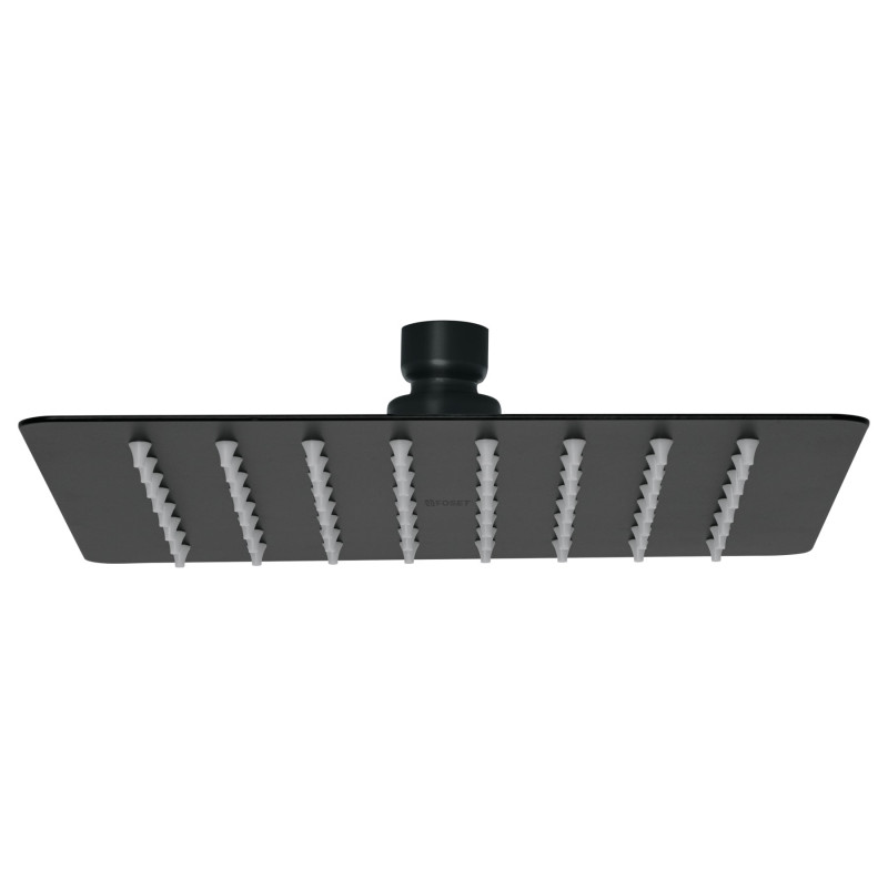 R-415SM Regadera cuadrada 8', acero inox, sin brazo, negro, Túbig