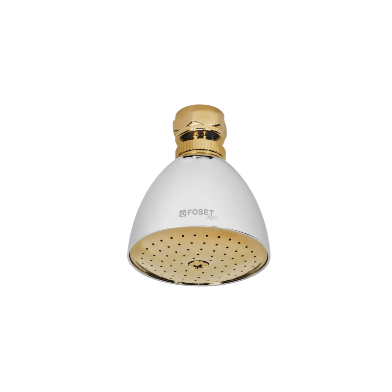 R-509SG Regadera cónica 2-1/2' cromo-oro sin brazo, Foset