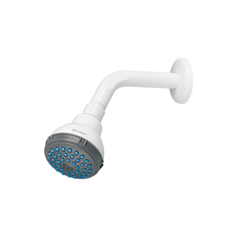 R-516 Regadera plástica redonda 2-1/2' gris-blanca, Foset