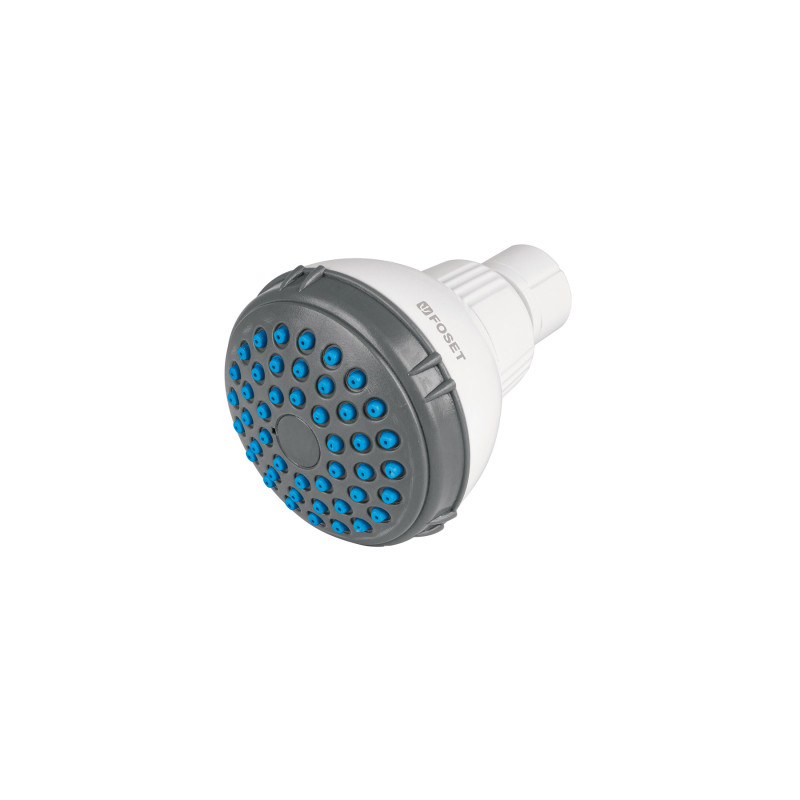 R-516S Regadera redonda de ABS 2-1/2' gris-blanca sin brazo, Foset