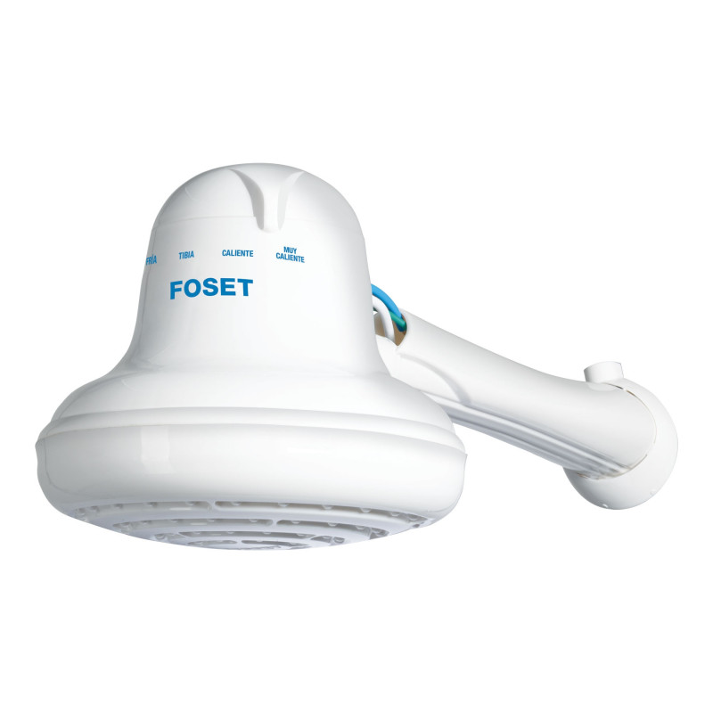 REGEL-6 Regadera eléctrica de 4 temperaturas, 6-1/2', Blanca, Foset