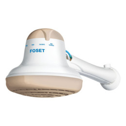 REGEL-6B Regadera eléctrica de 4 temperaturas, 6-1/2', Beige, Foset