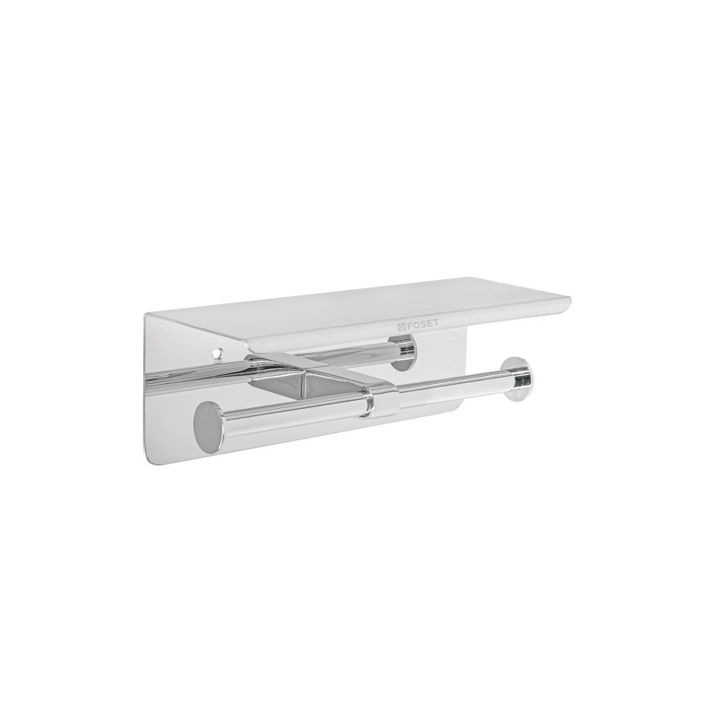 RIA-85 Portarrollo doble en cromo con soporte para celular, Foset
