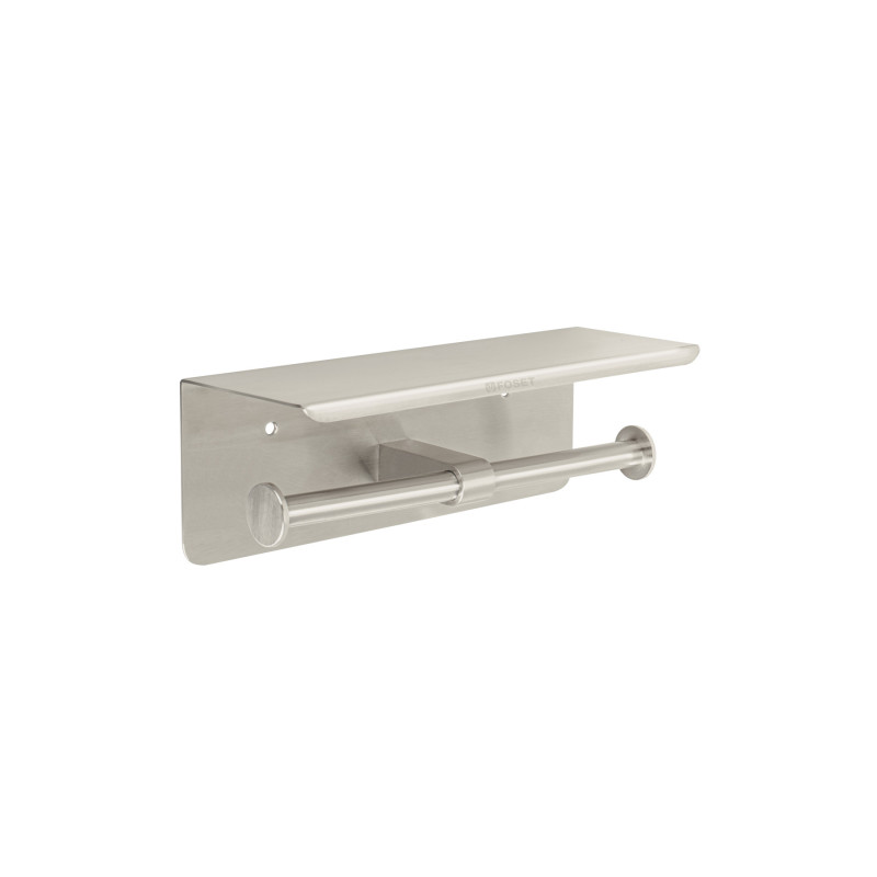 RIA-85N Portarrollo doble en satín con soporte para celular, Foset