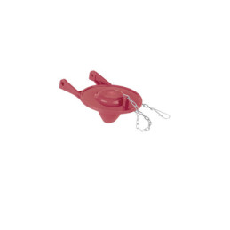 SA-011 Sapo de 3' de silicona para WC,rojo,c/cadena de acero inox