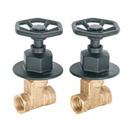 TBE-061M Juego manerales redondos, roscables p/regadera, negro, Foset