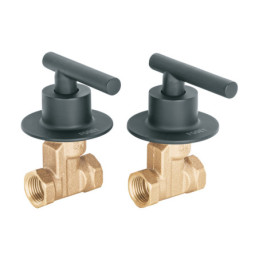 TBE-062M Juego manerales palanca, roscables p/regadera, negro, Foset