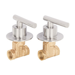 TBE-062N Juego manerales palanca, roscables p/regadera, satín, Foset