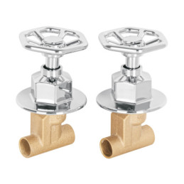 TBE-661 Juego manerales redondos, soldables p/regadera, cromo, Foset