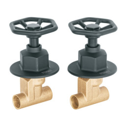 TBE-661M Juego manerales redondos, soldables p/regadera, negro, Foset