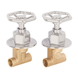 TBE-661N Juego manerales redondos, soldables p/regadera, satín, Foset