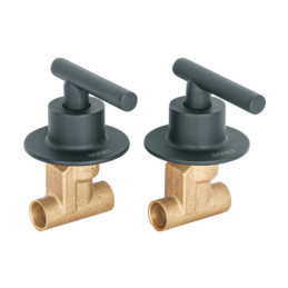 TBE-662M Juego manerales palanca, soldables p/regadera, negro, Foset