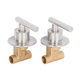 TBE-662N Juego manerales palanca, soldables p/regadera, satín, Foset