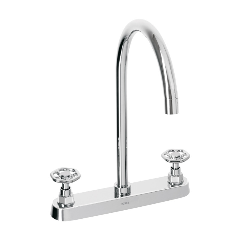 TBF-81 Mezcladora para fregadero, manerales redondos,cromo, Tubig