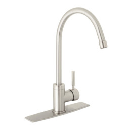 TBF-83N Monomando para fregadero, cuello alto, satín, Foset