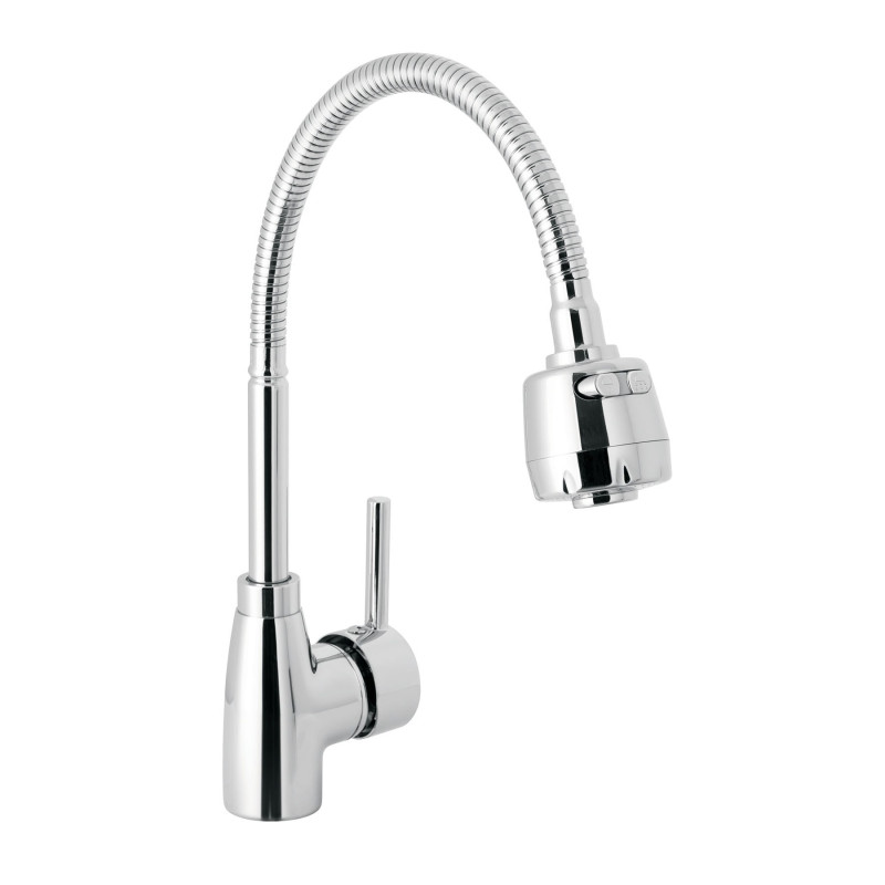 TBF-87 Monomando para fregadero con cuello flexible, cromo, Tubig