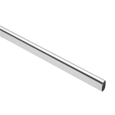 TO-524 Tubo ovalado de 2.4 m en acero cromado para closet, Hermex