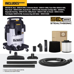 DXV10S-QT Dewalt Aspiradora Seco Húmedo Stealthsonic