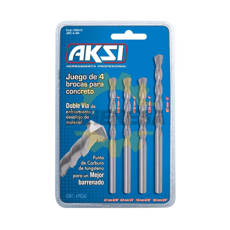 Juego 4 Pcs De Brocas Para Concreto