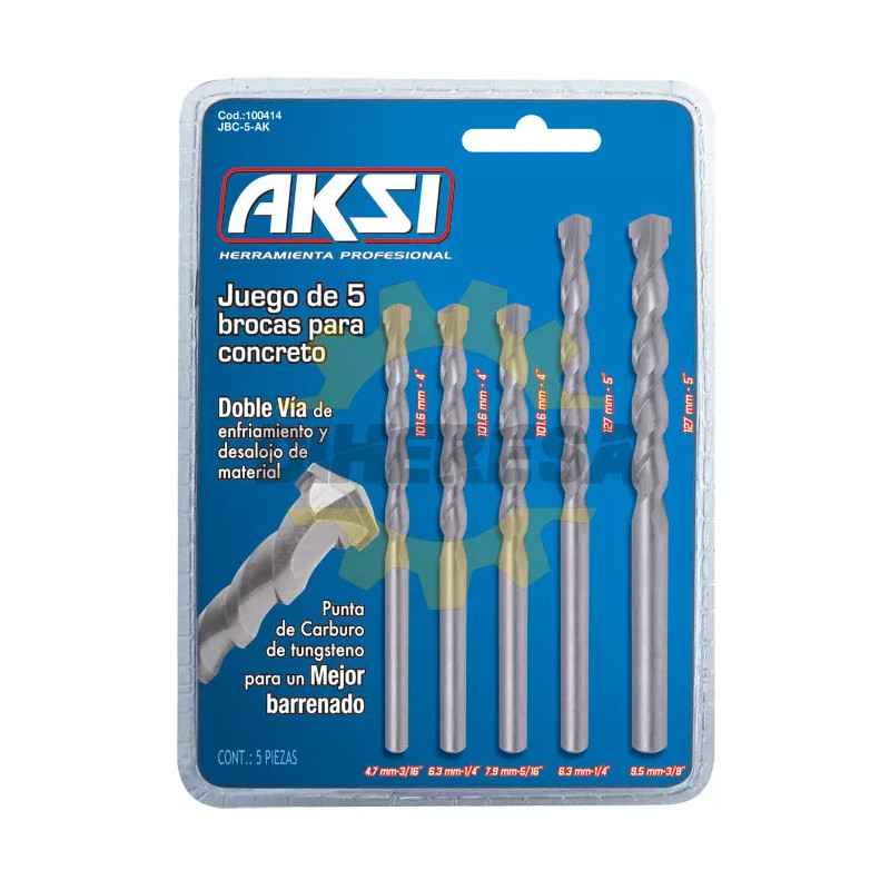Juego 5 Pcs De Brocas Para Concreto