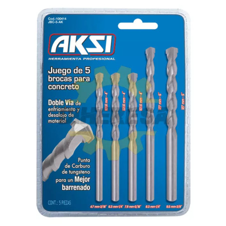 Juego 5 Pcs De Brocas Para Concreto