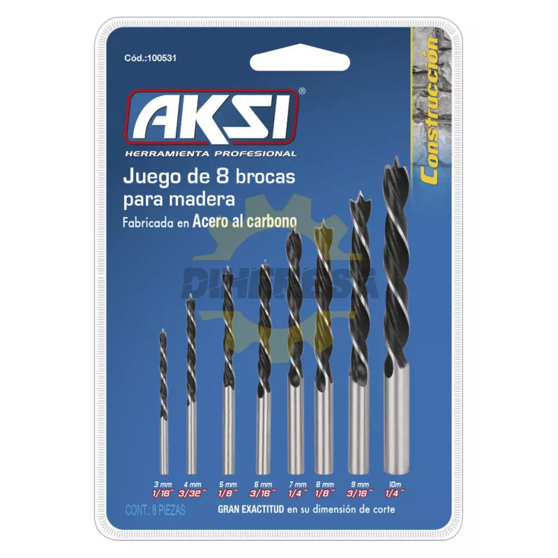 Juego De Brocas Para Madera, 8 Piezas