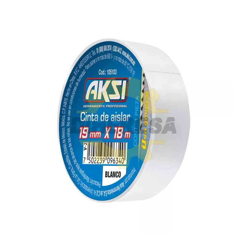Cinta De Aislar Blanca 19 Mm X 18m