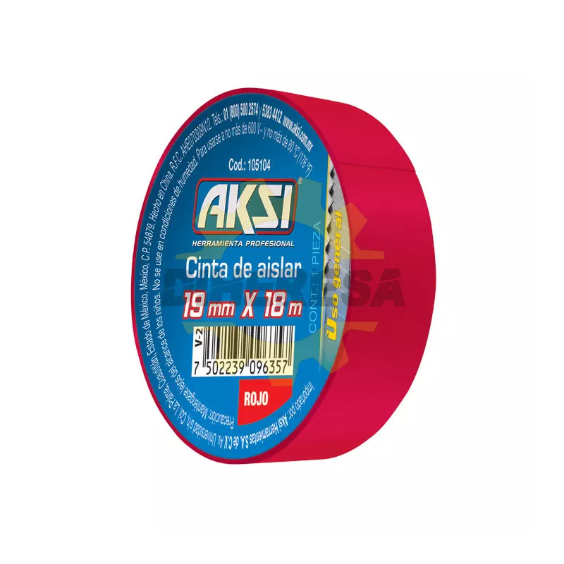 Cinta De Aislar Roja 19 Mm X 18m