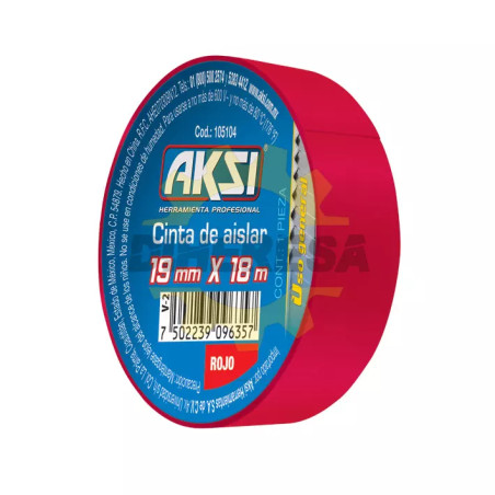 Cinta De Aislar Roja 19 Mm X 18m