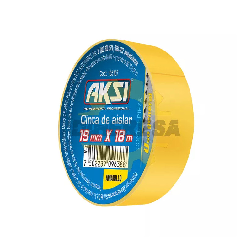 Cinta De Aislar Amarilla 19 Mm X 18m