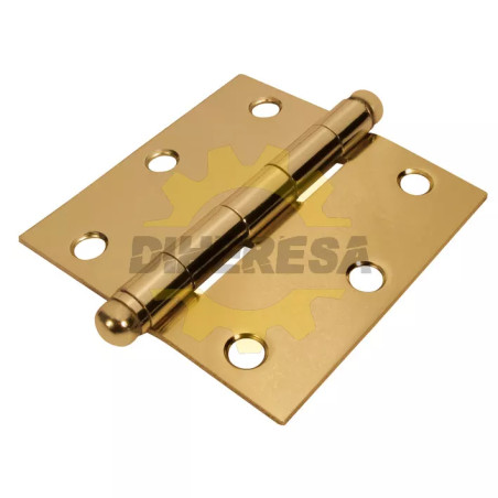 Bisagra Cuadrada Latonada 4" X 4" Cabeza Redonda